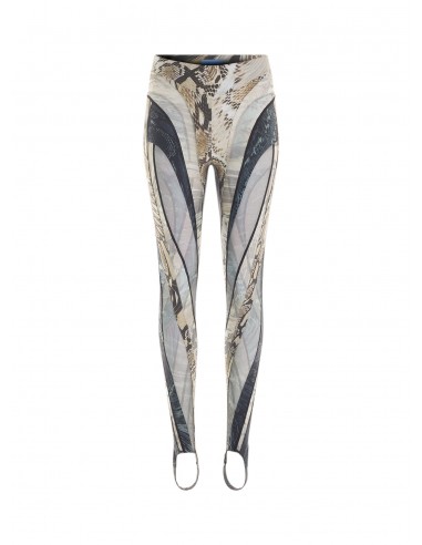 snake printed sheer spiral leggings Paris Déstockage Promo