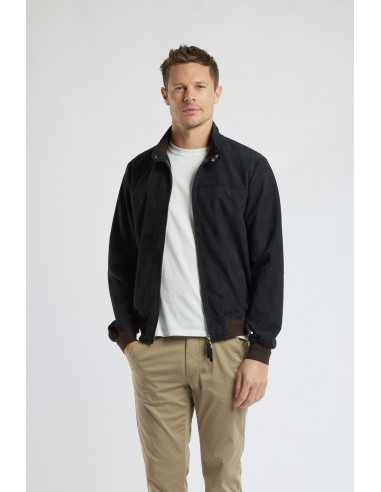 BLOUSON EN DAIM MARINE la livraison gratuite