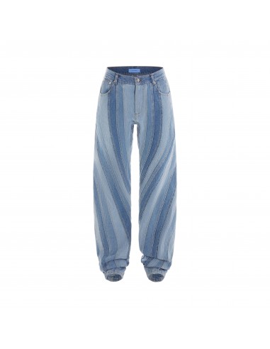 blue multicolor spiral baggy jeans Pour