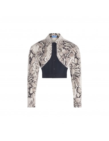 snake printed cropped denim jacket Toutes les collections ici