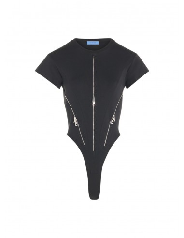 black zipped jersey bodysuit plus qu'un jeu 