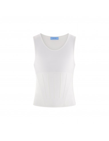 white corseted men's tank top de technologie