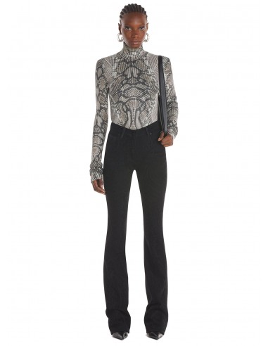 black flared snake printed jeans de votre