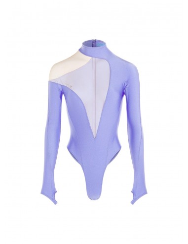 lilac asymmetrical illusion bodysuit Profitez des Offres !