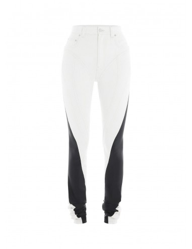 white bi-material spiral jeans acheter