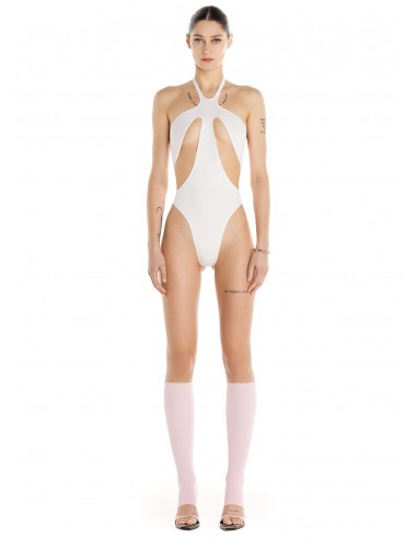 white cut-out one-piece Paris Déstockage Promo