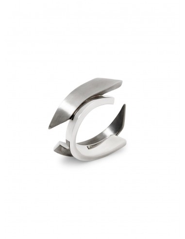 silver spike ring pas cher