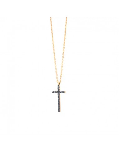 Collier Pendentif Lsonge Croix Elle L Bleu Nuit sur le site 