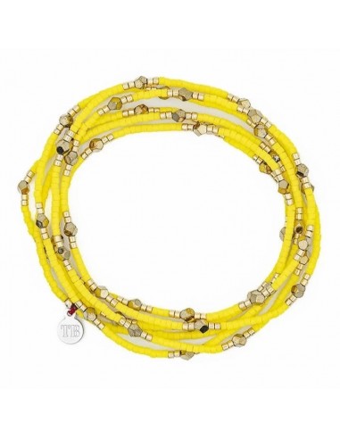 Bracelet/Collier Têtes Blondes Gatsby Jaune Néon Pour