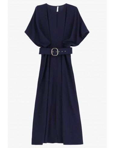 Robe longue Imperial ceinturée Blu le des métaux précieux