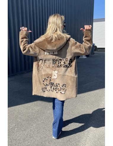 Manteau Lou Andrea "All you need is love" Chesnut Léopard pas cher chine