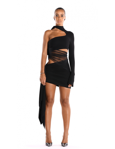 black cut-out illusion dress chez Cornerstreet bien 