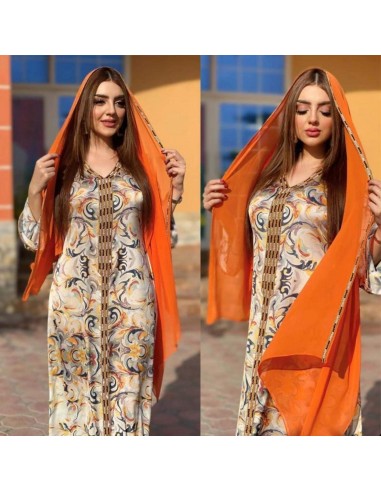 Robe Caftan Orange 50-70% off 