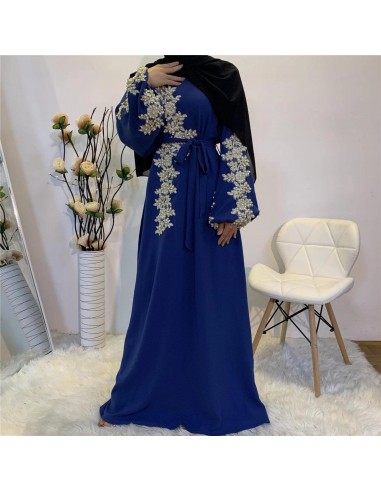 Abaya DubaiBleu Roi rembourrage situé sous