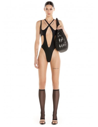 black crossed one-piece outlet