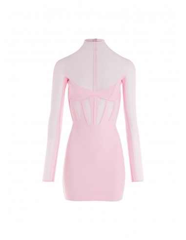 pink corset illusion dress 2023