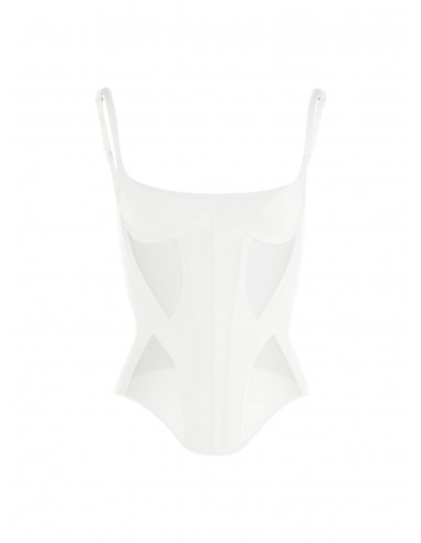 white bonded illusion corset paiement sécurisé