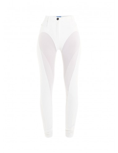 white bonded illusion trousers pas chere