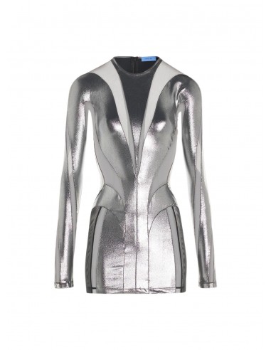 silver body shaping illusion dress Profitez des Offres !