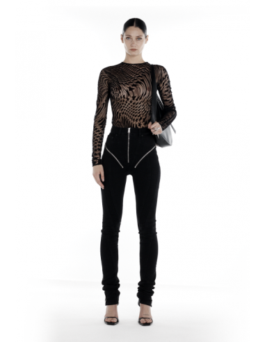 black zipped spiral jeans le concept de la Pate a emporter 