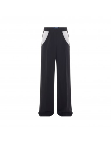 black cut-out trousers solde