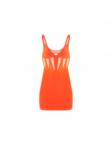 orange corseted dress de la marque